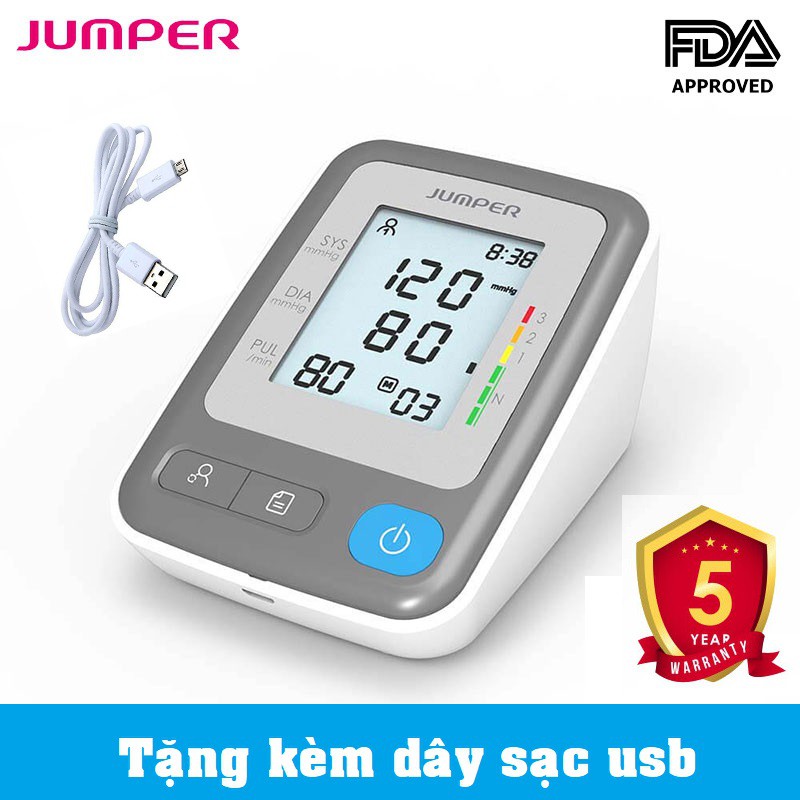 Máy đo huyết áp bắp tay tự động JUMPER JPD-HA300 ( Chính hãng bảo hành 5 năm ) tặng kèm dây usb