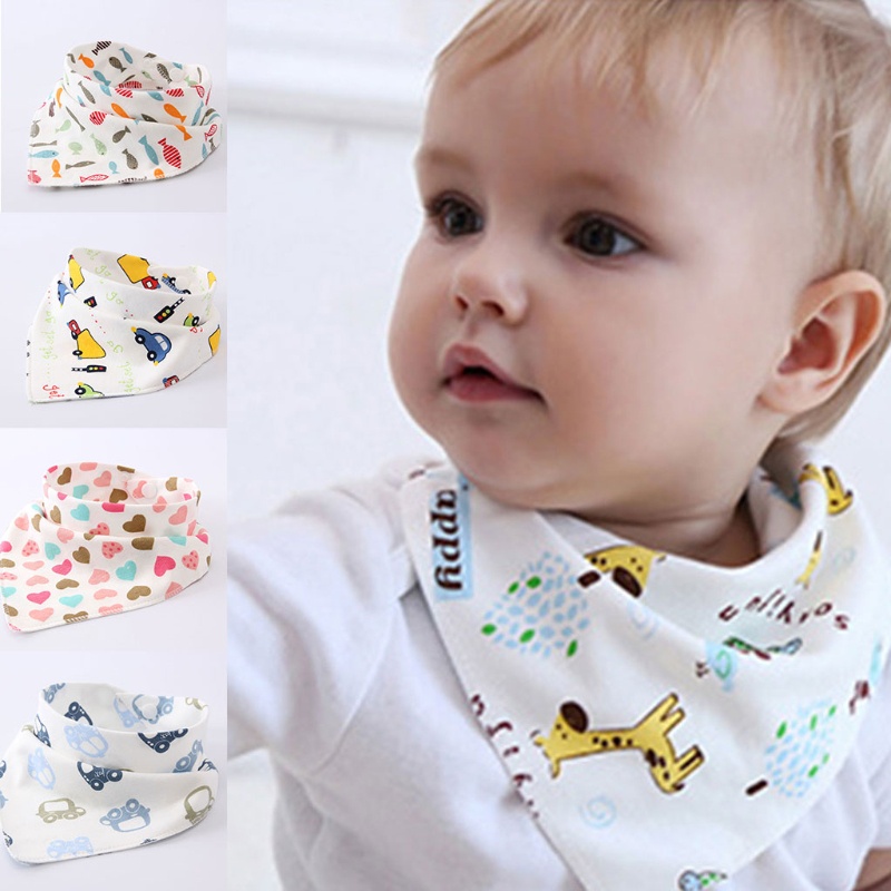 Yếm ăn cotton hai lớp mềm mại cho bé