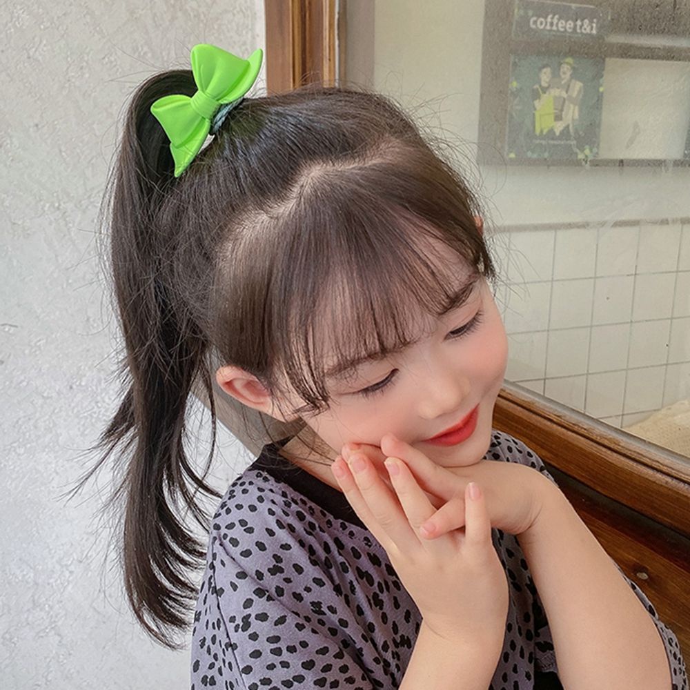 Dây buộc tóc cao su co giãn thắt nơ họa tiết hình học phong cách Hàn Quốc cổ điển dễ thương cho nữ