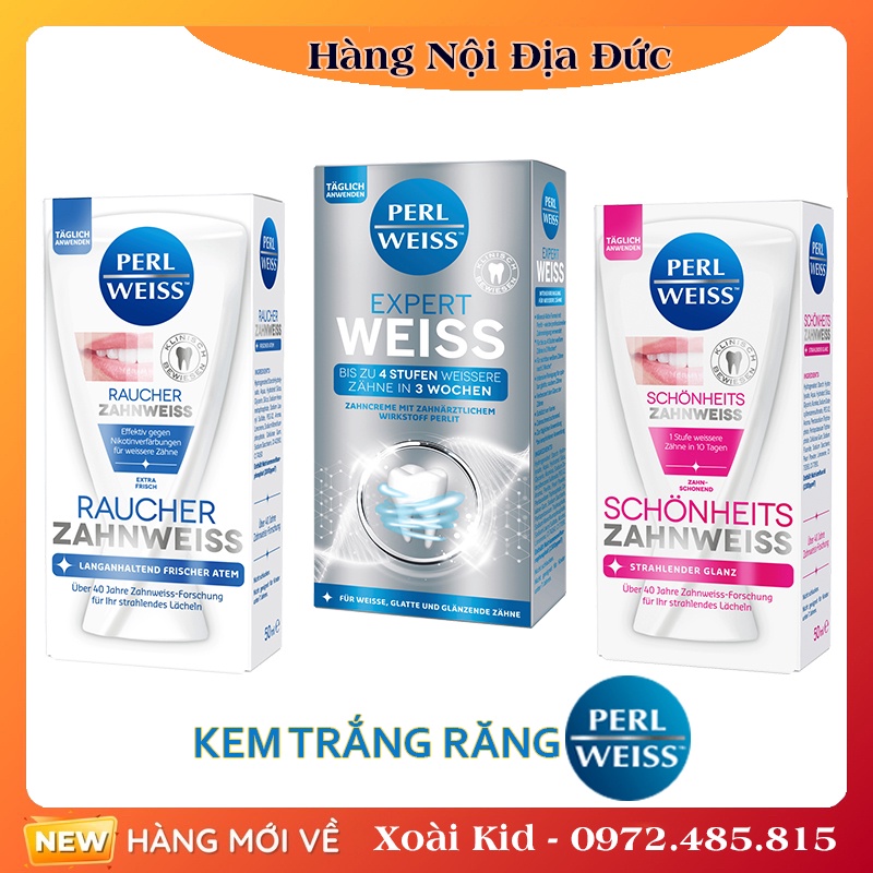 KEM ĐÁNH RĂNG SIÊU TRẮNG RĂNG PERL WEISS ĐỨC -Mẫu mới nhất
