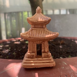 Tháp Vuông Nâu size nhỏ Trang Trí Hồ Cá, Hòn Non Bộ