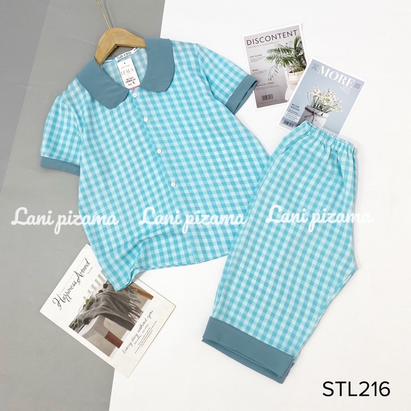 Bộ Pijama Lụa Lửng, Bộ Pizama Áo Cộc Quần Ngố Mát Mịn