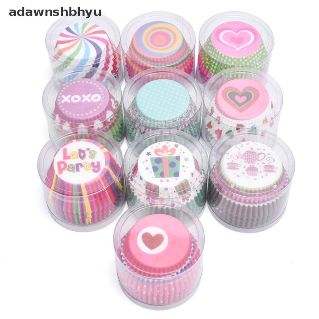 Set 100 Cốc Giấy Làm Bánh Cupcake Màu Cầu Vồng Diy