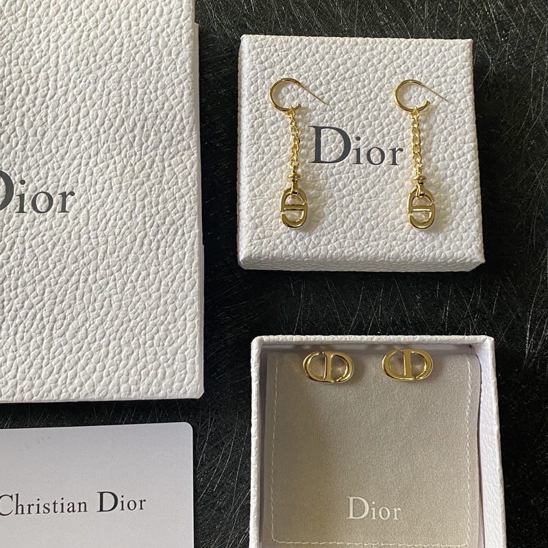 Khuyên tai DIOR bạc 925 hình CD thời trang Hàn Quốc sang trọng cho nữ