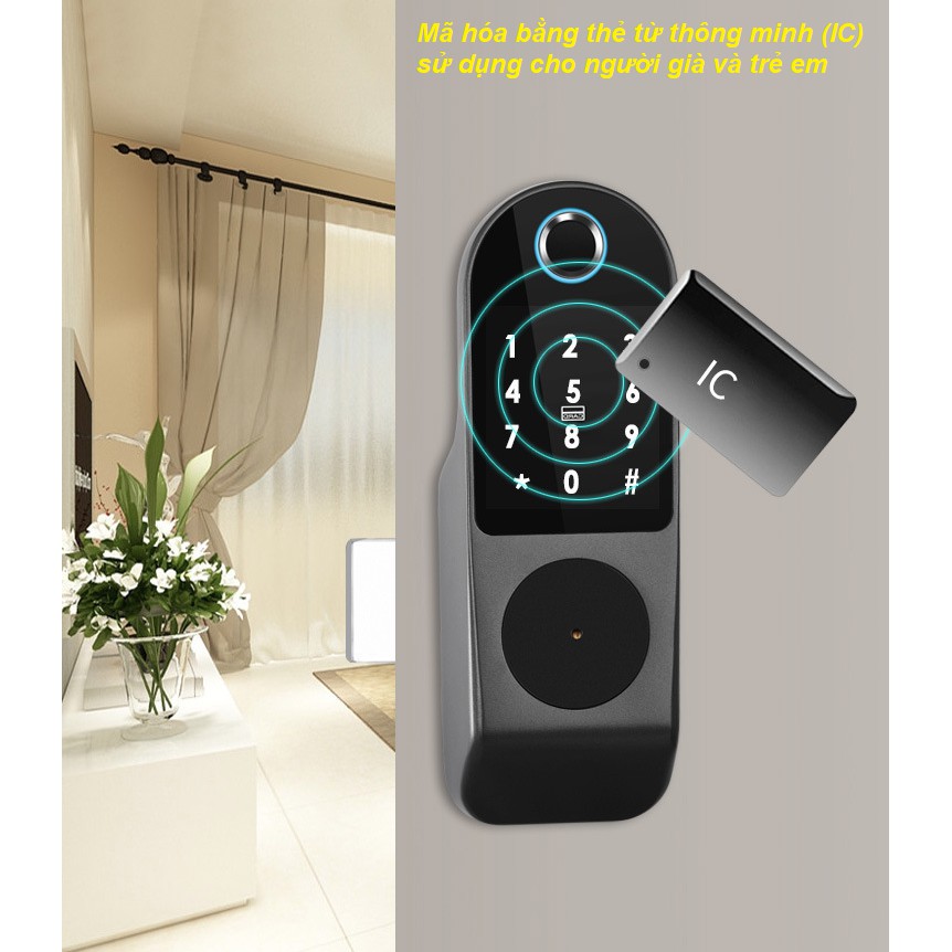 Khoá Cửa Điện Tử Thông Minh dành cho căn hộ nhiều chức năng mở khóa Fingerprint Lock App - HanruiOffical