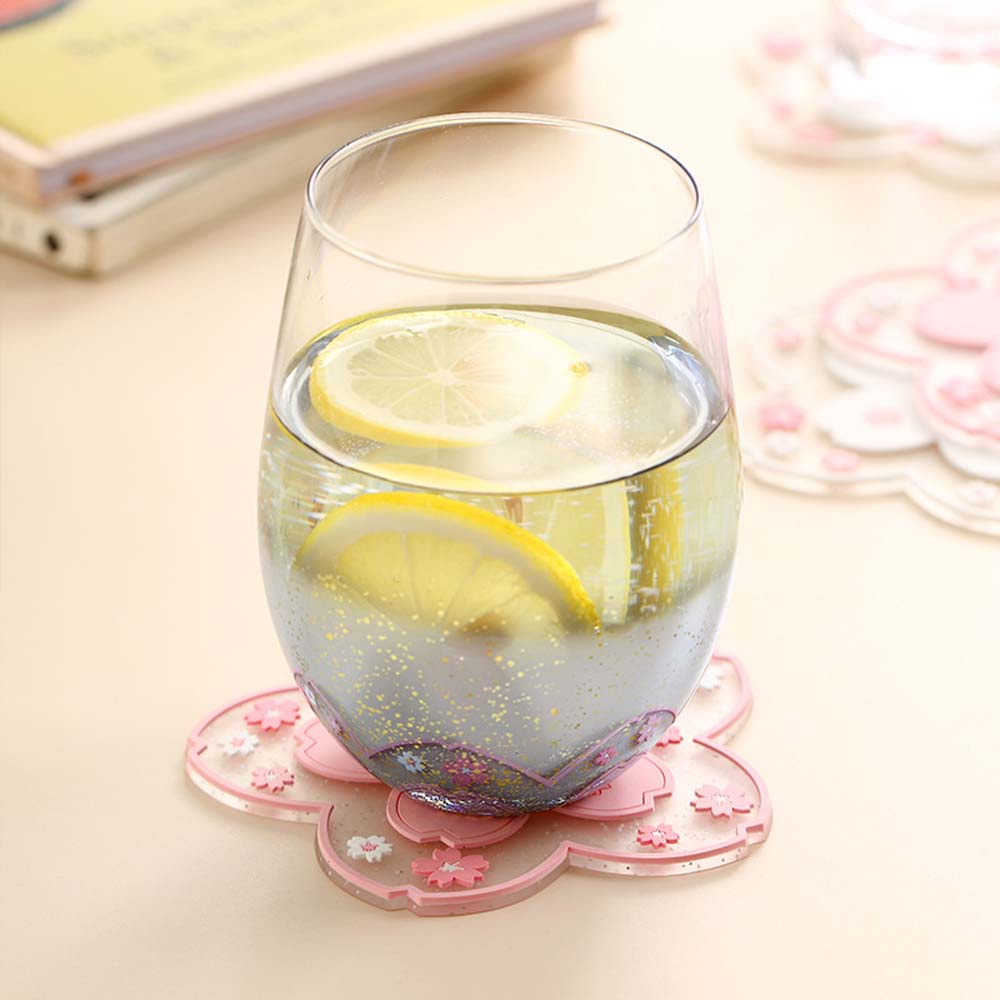 YIYU Miếng Lót Ly Pvc Chống Trượt Cách Nhiệt In Hình Hoa Anh Đào Thông Dụng