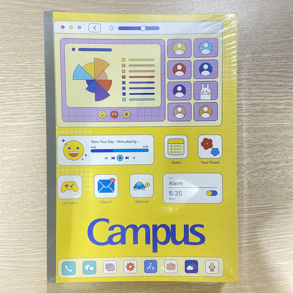 Lốc 10 Vở kẻ ngang có chấm Campus PC OLD 80 trang kẻ ngang có chấm