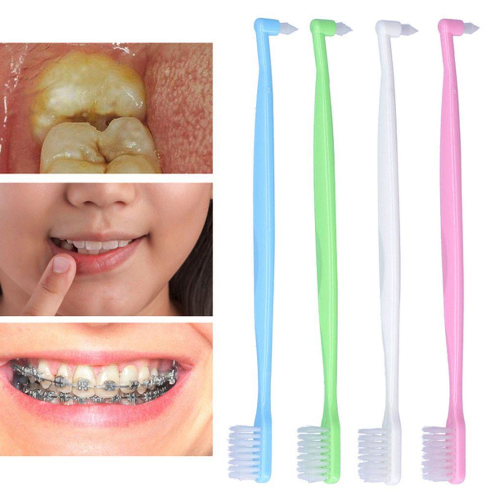 Bàn Chải Đánh Răng Chỉnh Nha Hai Đầu Vệ Sinh Răng Miệng Cho Nam Nữ