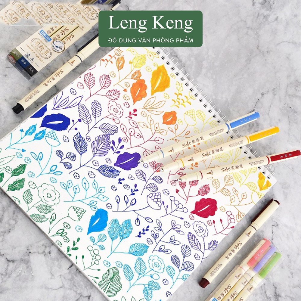 Bút brush viết calligraphy văn phòng phẩm Leng Keng vẽ trang trí sổ vở DIY B24