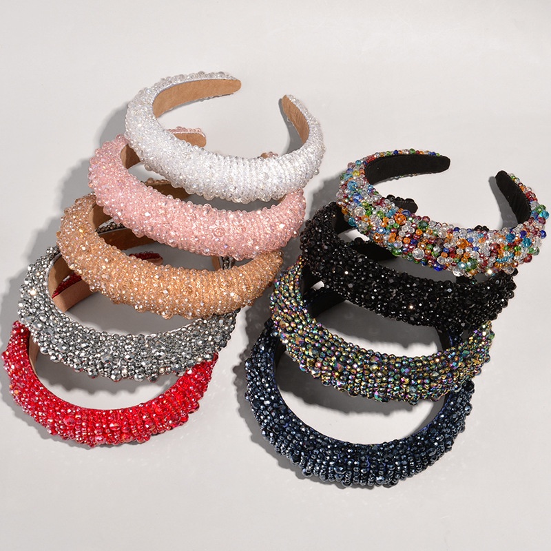 Băng Đô Cài Tóc Đính Đá Nhiều Màu Sắc Lấp Lánh Sang Trọng Cho Cô Dâu