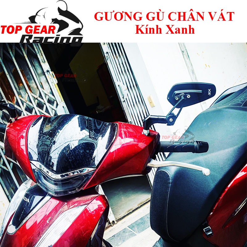 Gương Xe SH Đen Trái Kèm Ốc Nối Lỗ 10mm Và Bịt Gương Phải
