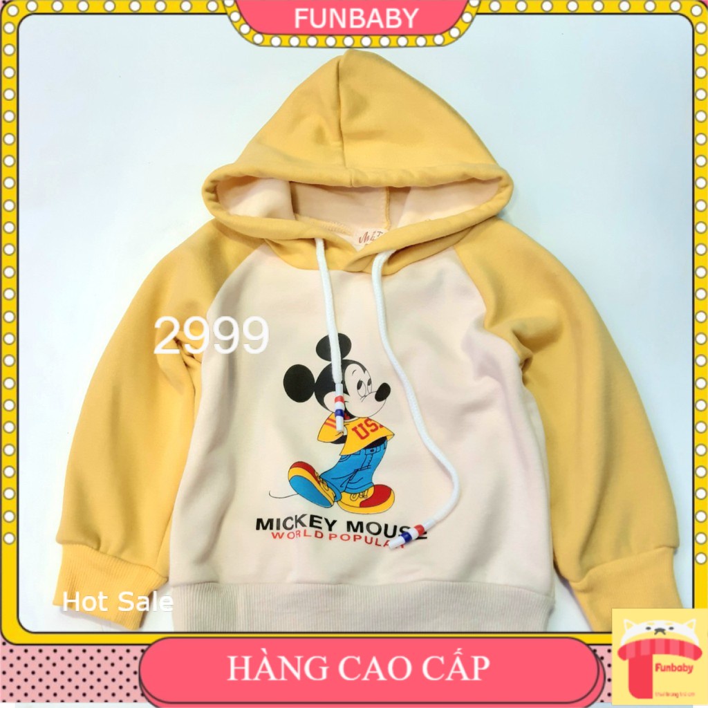 Áo HOODIE lót lông Mickey cho bé 9 tháng đến 3 tuổi