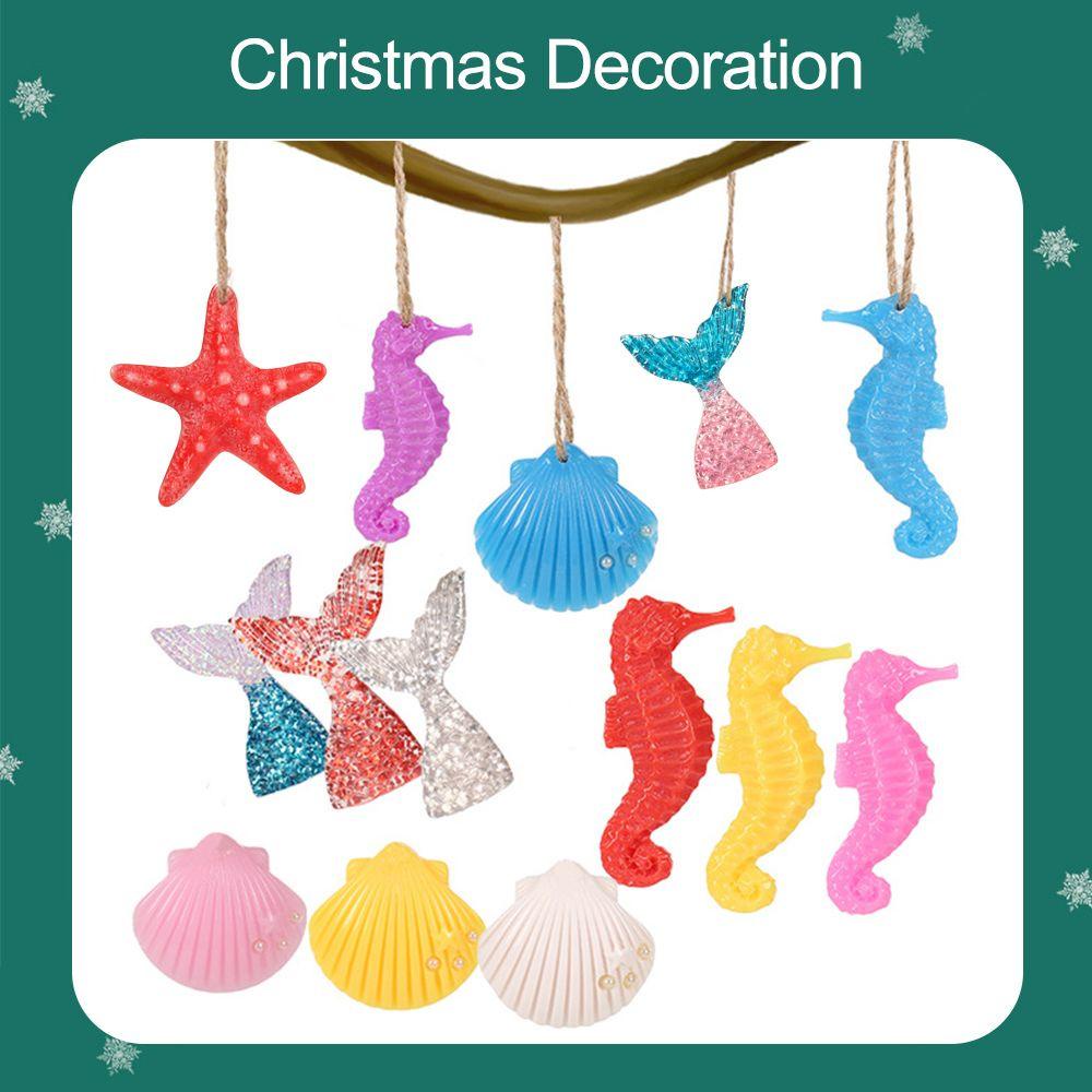 YNATURAL Phụ Kiện Trang Trí Giáng Sinh Hình Sao Biển / Vỏ Sò DIY