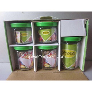 Bộ 5 lọ gia vị thủy tinh.