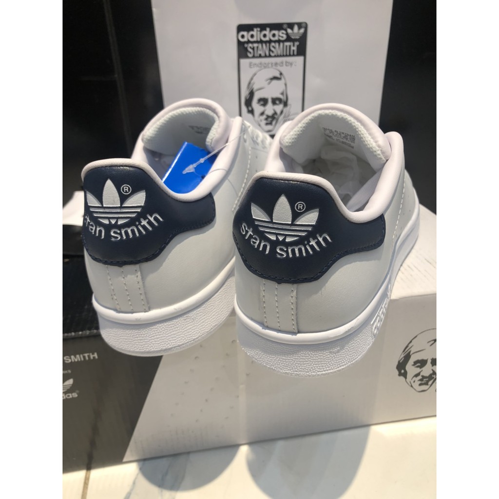 Giày Stansmith da trắng chất liệu da miếng chống nhăn kiểu dáng classic dễ phối đồ
