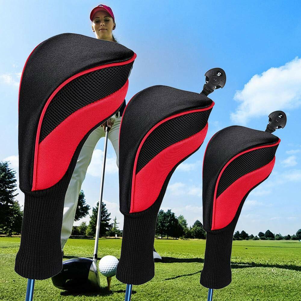 ☆Yola☆ Set 3 Phụ Kiện Bọc Bảo Vệ Đầu Gậy Đánh Golf Cổ Dài 1/3/5 Fairway Bằng Gỗ Nhiều Màu Sắc