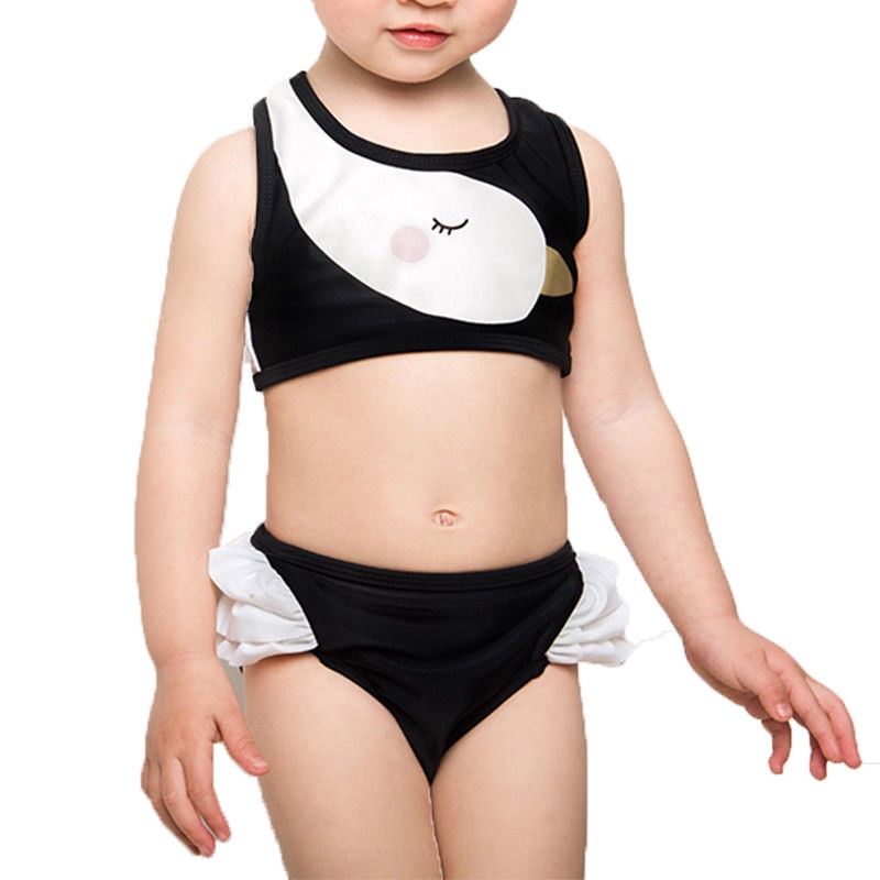 Bộ bikini 2 mảnh họa tiết thiên nga dễ thương cho bé gái