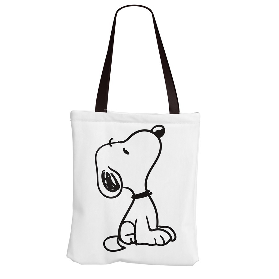 Túi Đeo Vai Vải Canvas In Hoạt Hình Snoopy Kiểu Nhật Bản Xinh Xắn Cho Nữ