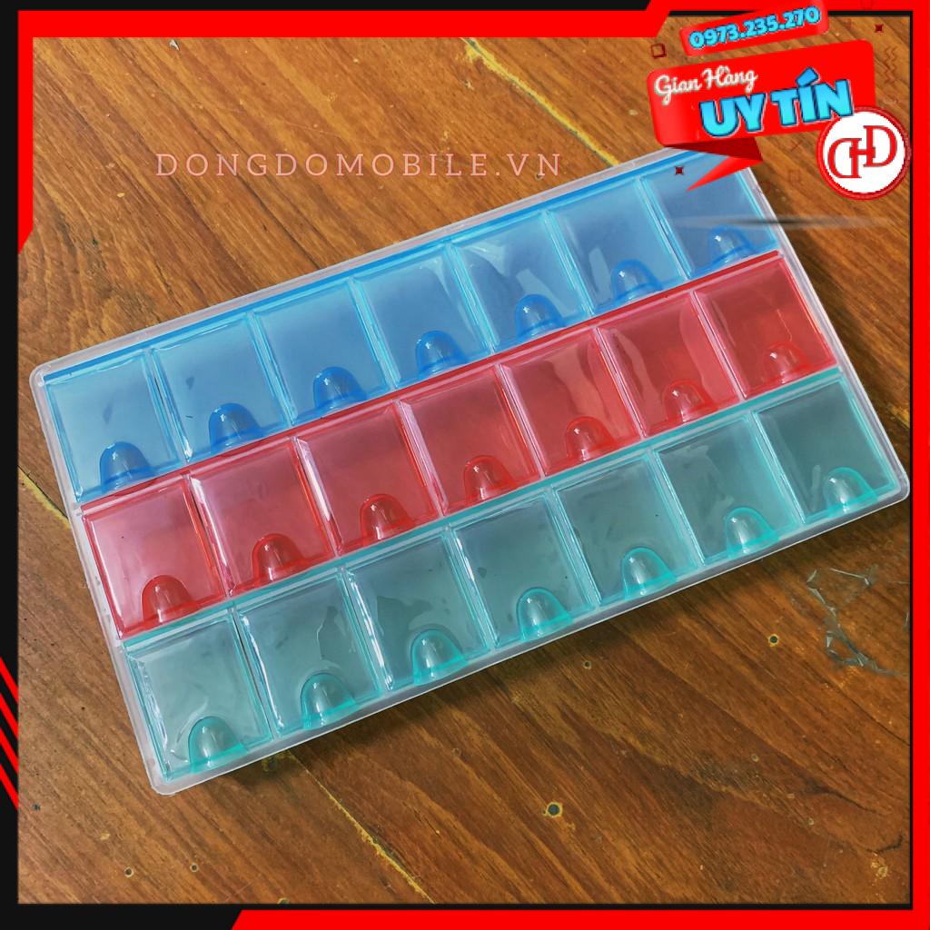 Hộp đựng linh kiện 21 ngăn 3 màu (hoặc dùng chia thuốc hằng ngày)