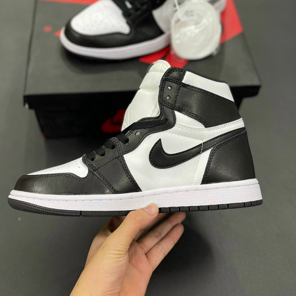 Giày Nike Jordan Panda Cổ Cao, Giày Thể Thao Jordan JD1 Cao Cổ Đen Trắng Thời Trang Nam Nữ Hot Trend G04