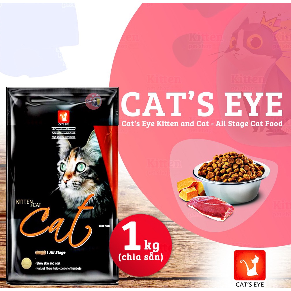 [SẴN] Hạt Cho Mèo, Thức Ăn Cho Mèo_Cat Eye 1kg(túi zip)