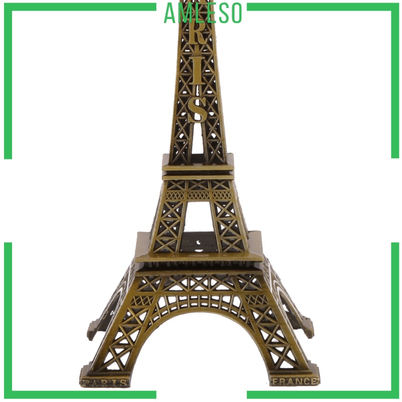 [AMLESO]Retro Alloy Bronze Tone Paris Eiffel Tower Figurine Statue Model Decor