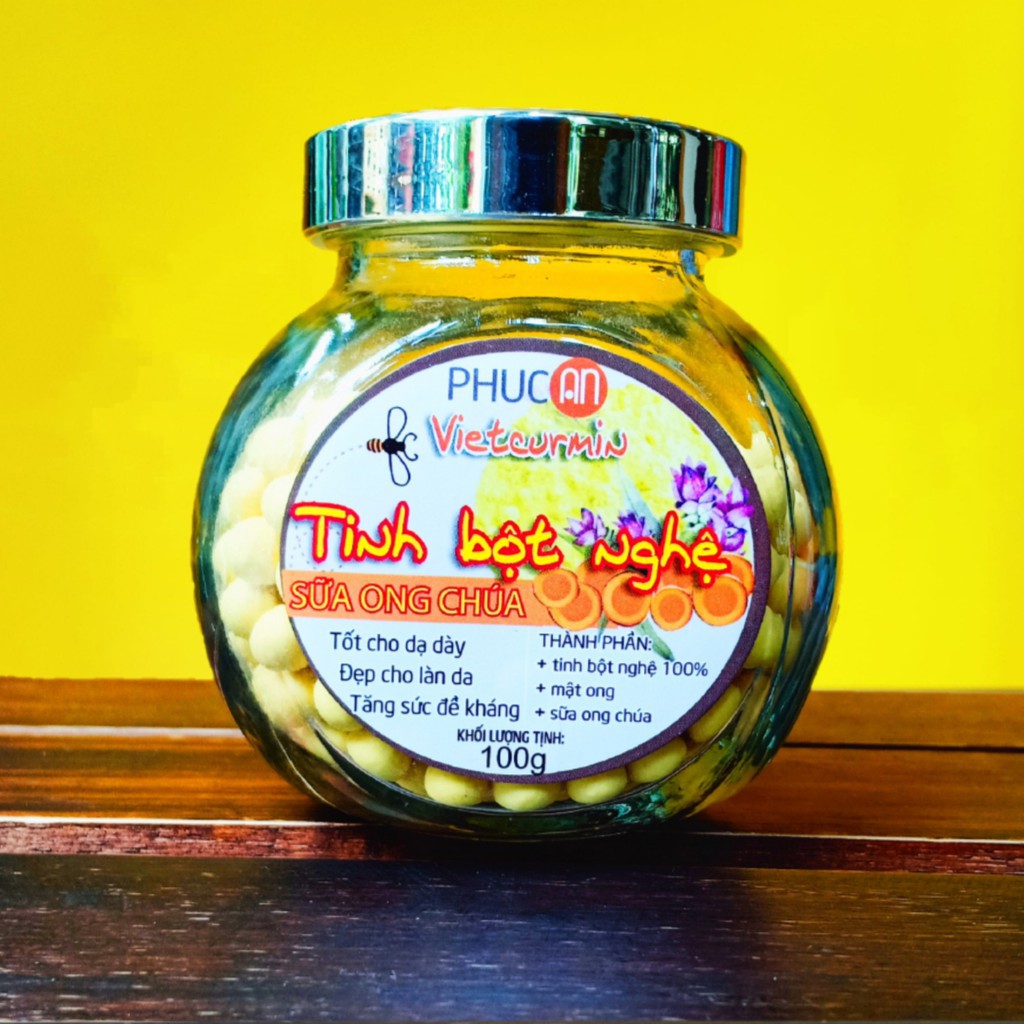 Viên Tinh Bột Nghệ Sữa Ong Chúa Cao Cấp Vietcurmin PHÚC AN 100g