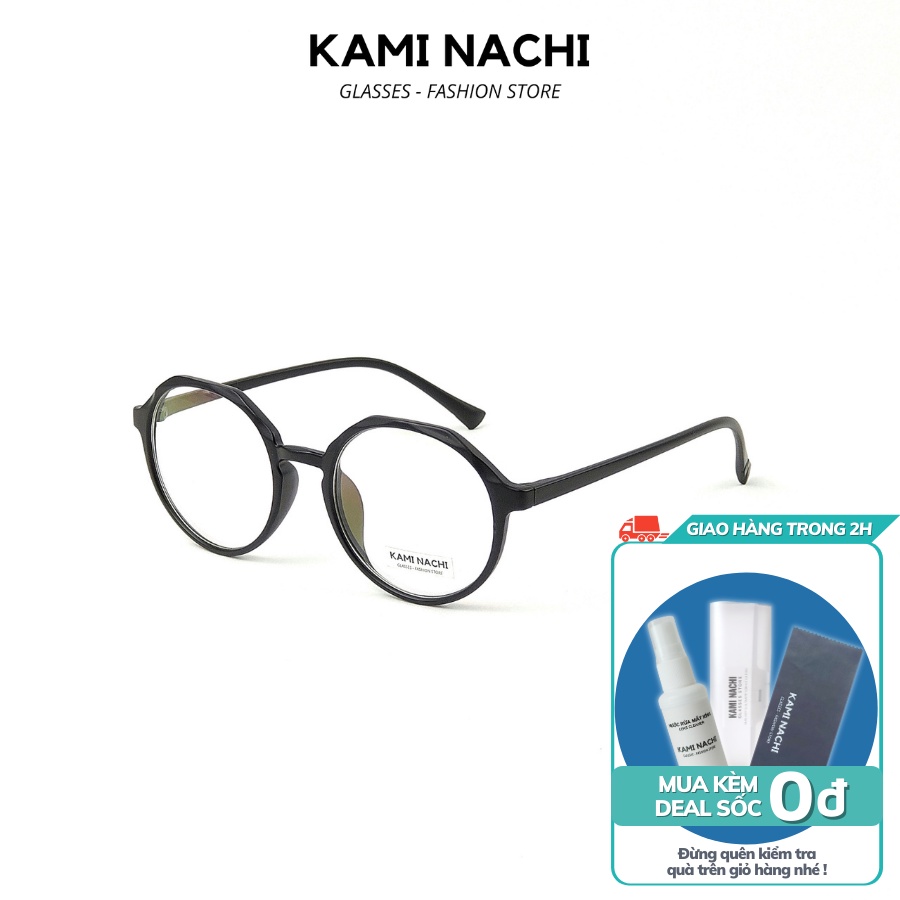Gọng kính thời trang nam nữ KAMI NACHI dáng tròn phong cách đơn giản LD2407 [CÓ THỂ LẮP TRÒNG CẬN]