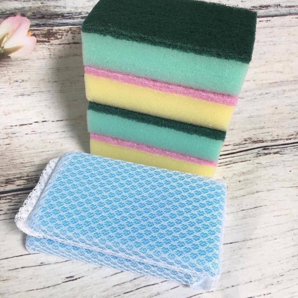 [Hàng Nhật] Set 6 miếng mút rửa bát đũa, nồi chảo