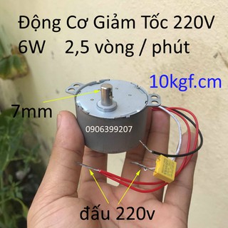 motor giảm tốc 220v 2,5 vòng trên phút - loại nhỏ