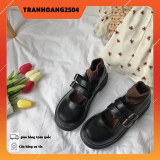 FREESHIP Giày ulzzang 2 quai da hàn quốc mã 004 CÓ ẢNH THẬT CUỐI