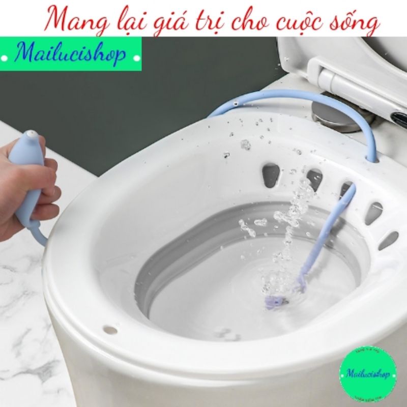 MÀU GHI chậu ngâm sau sinh, chậu xông vùng kín gấp gọn