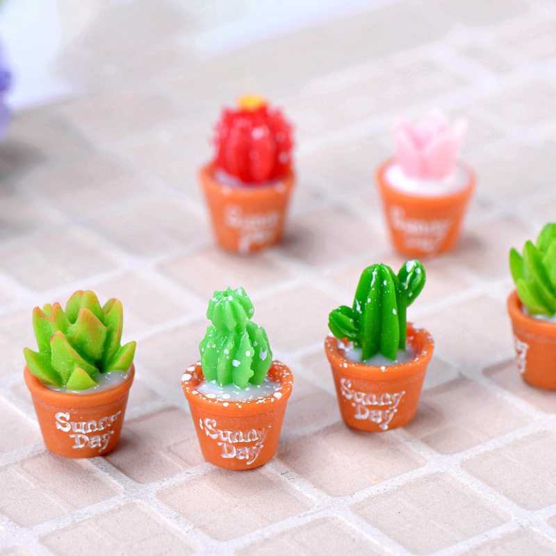 1 Cây Xương Rồng Mini Dễ Thương Bằng Nhựa Resin Trang Trí Tiểu Cảnh DIY CRD