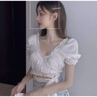 ÁO ĐEN TRẮNG BUỘC BỤNG 2 KIỂU