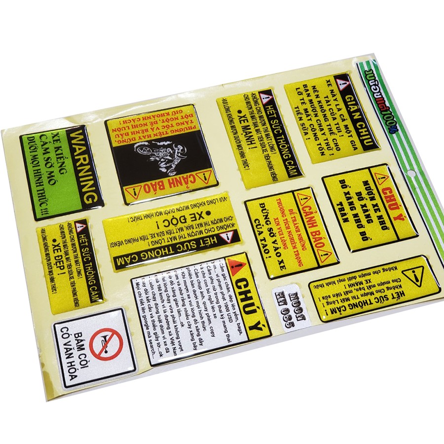 DECAL NỔI PHẢN QUANG GIẬN CHỊU, CẢNH BÁO VUI NHỘN