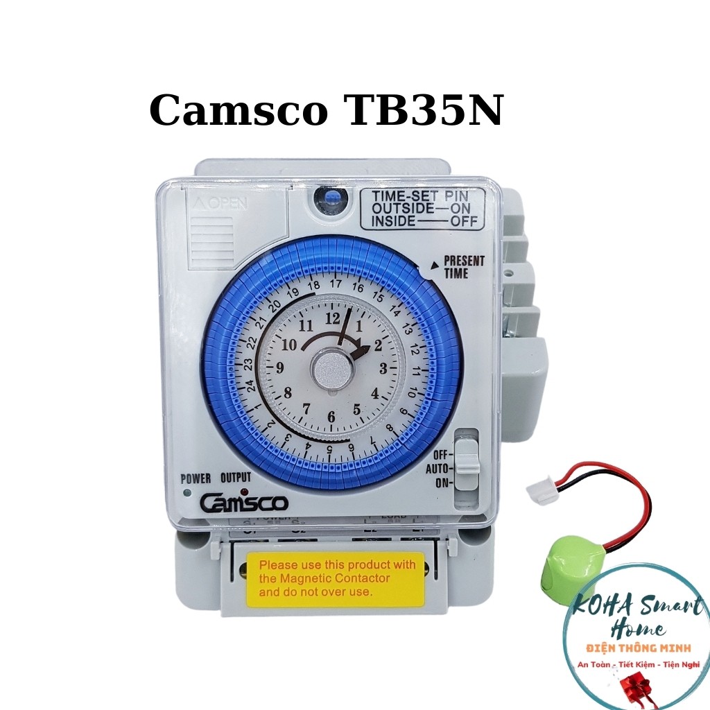 Timer công tắc hẹn giờ Camsco - TB35N (Tặng kèm pin lưu )