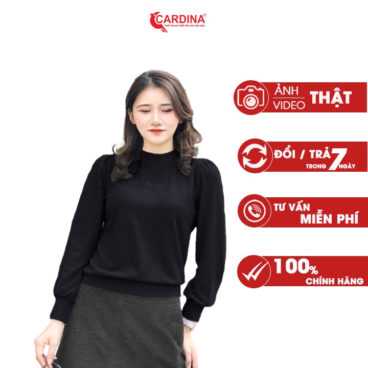 Áo Len Nhung Nữ 𝐂𝐀𝐑𝐃𝐈𝐍𝐀 Vai Bồng Dài Tay Cao Cấp Nhẹ Nhàng Nữ Tính AFD