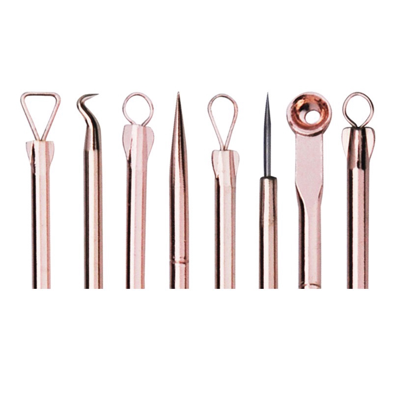 (Hàng Mới Về) Set 4 Dụng Cụ Nặn Mụn Đầu Đen Bằng Thép Không Gỉ