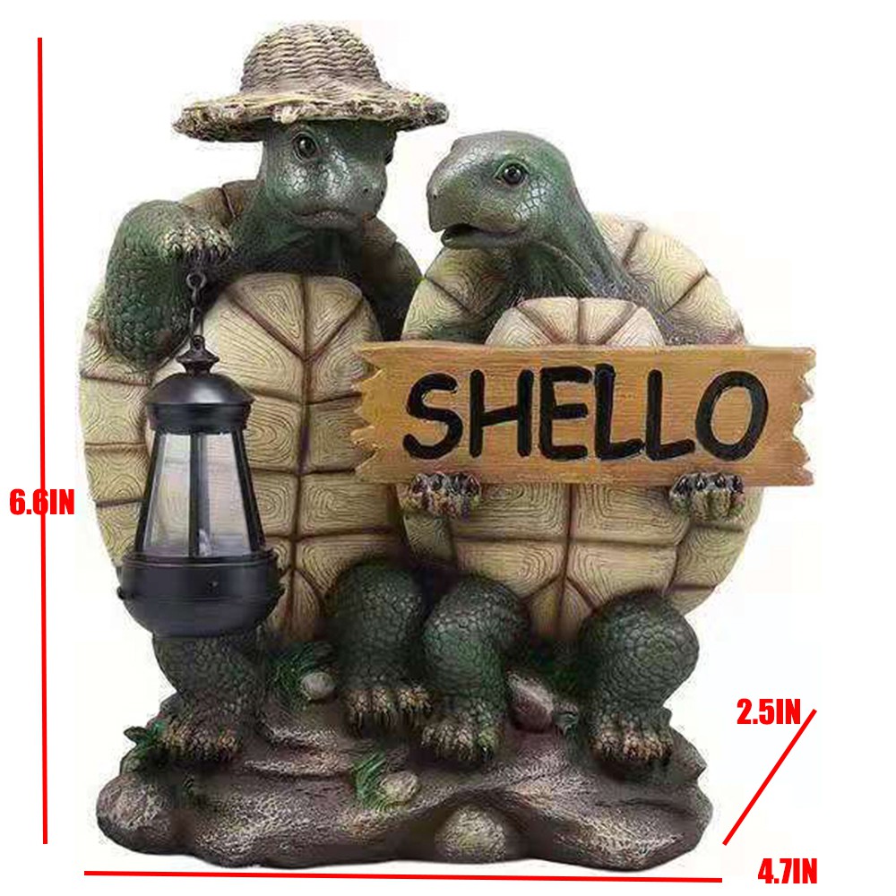 MIOSHOP Ornament Resin Hiking Tortoise Garden Figurine Home Decoration Sculpture Outdoor Weather-proof Fence Patio Yard