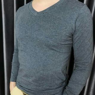 Áo phông nam cổ tim dài tay