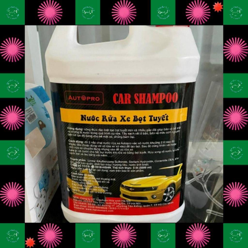 Nước rửa xe ô tô xe máy bọt tuyết Car Shampoo Auto Pro - 1 Can 5L (Phân phối bởi Gom Sỉ)