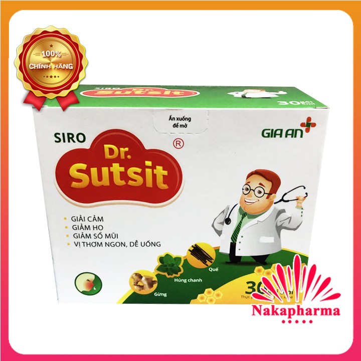 ✅ [CHÍNH HÃNG] Siro Dr. Sutsit 30 gói x 5ml – Dùng cho trẻ bị cảm lạnh, cảm cúm, sổ mũi, ho có đờm  Dr.Sutsit