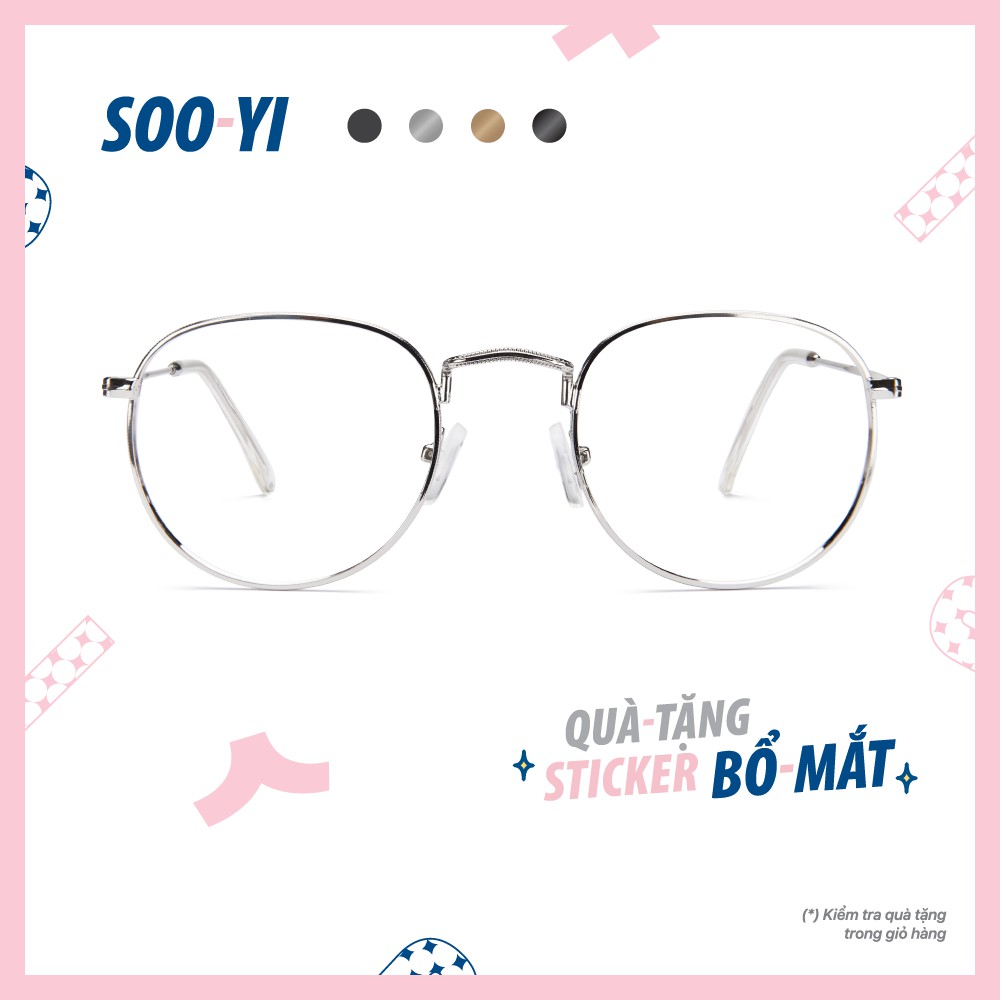 Gọng kính cận nam/nữ Soo-Yi NARI chất liệu kim loại, dáng tròn thanh mảnh thời trang