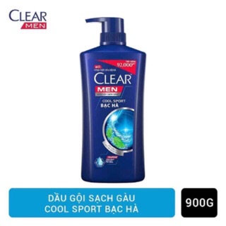 Dầu gội sạch gàu clear men cool sport bạc hà 900gr