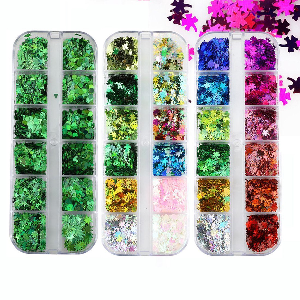 Hộp Sequin Lấp Lánh Dùng Trang Trí Móng Nghệ Thuật DIY