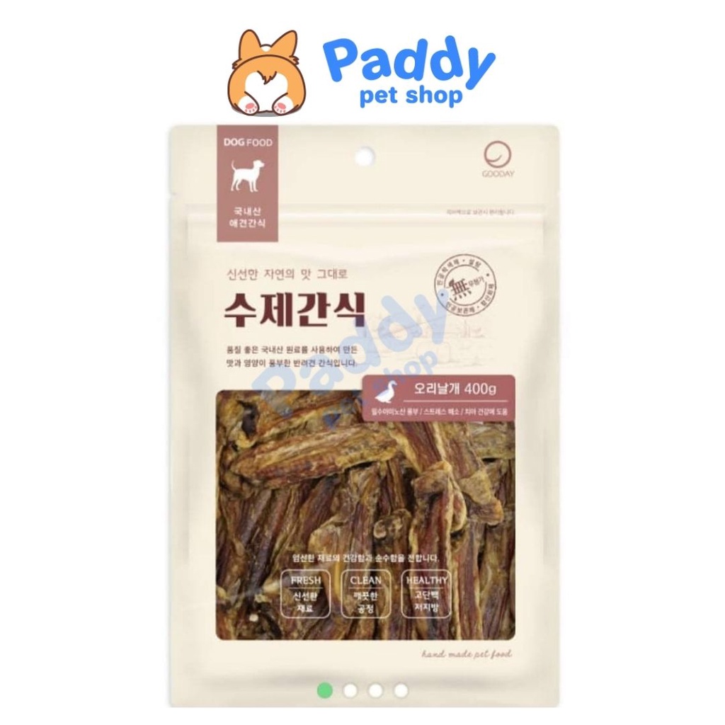 Cổ &amp; Cánh Vịt Sấy Gooday Snack Cho Chó 400g (Nhập khẩu Hàn Quốc)