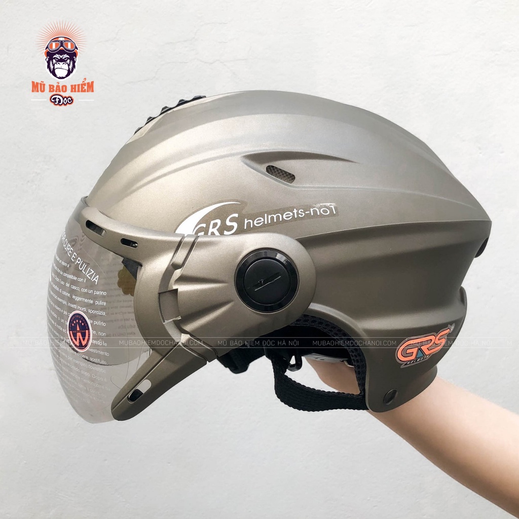 Mũ Bảo Hiểm Nửa Đầu Có Kính GRS A760K