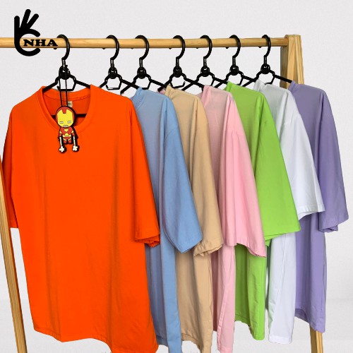 Áo Thun Trơn Tay Lỡ nam nữ Freesize kiểu Form Rộng mùa hè mát mẻ ( 17 Màu ) [OKNHA]