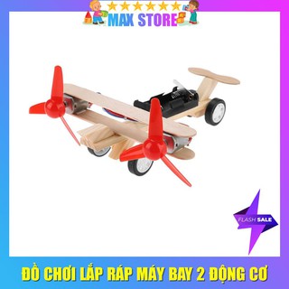 (Đồ Chơi STEM) Đồ Chơi Lắp Ráp Máy Bay 2 Động Cơ