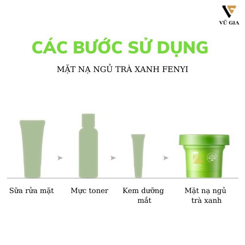 Mặt Nạ, Mặt Nạ Ngủ Trà Xanh FENYI Chống Lão Hóa Giảm Mụn Se Khít Lỗ Chân Lông Giúp Da Mịn Màng 100g